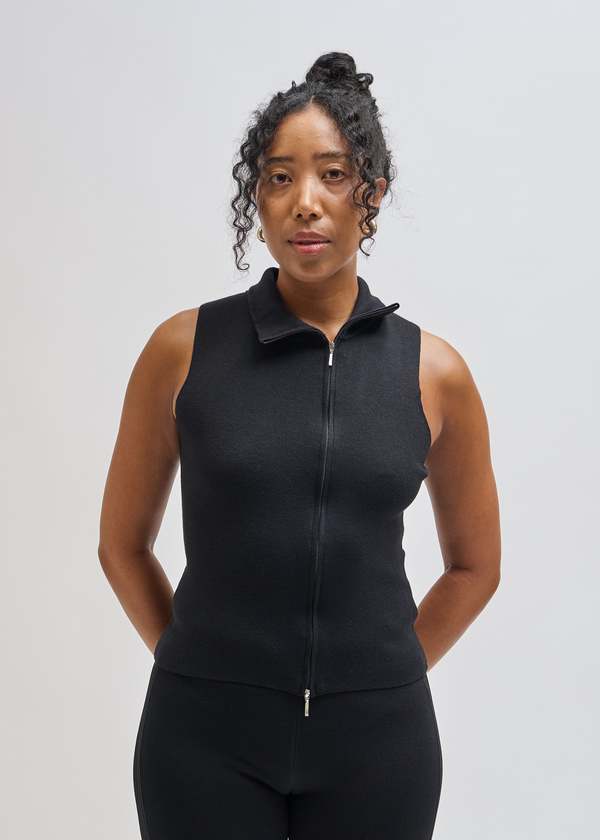 Geel Double Zip Vest - Black | Garmentory