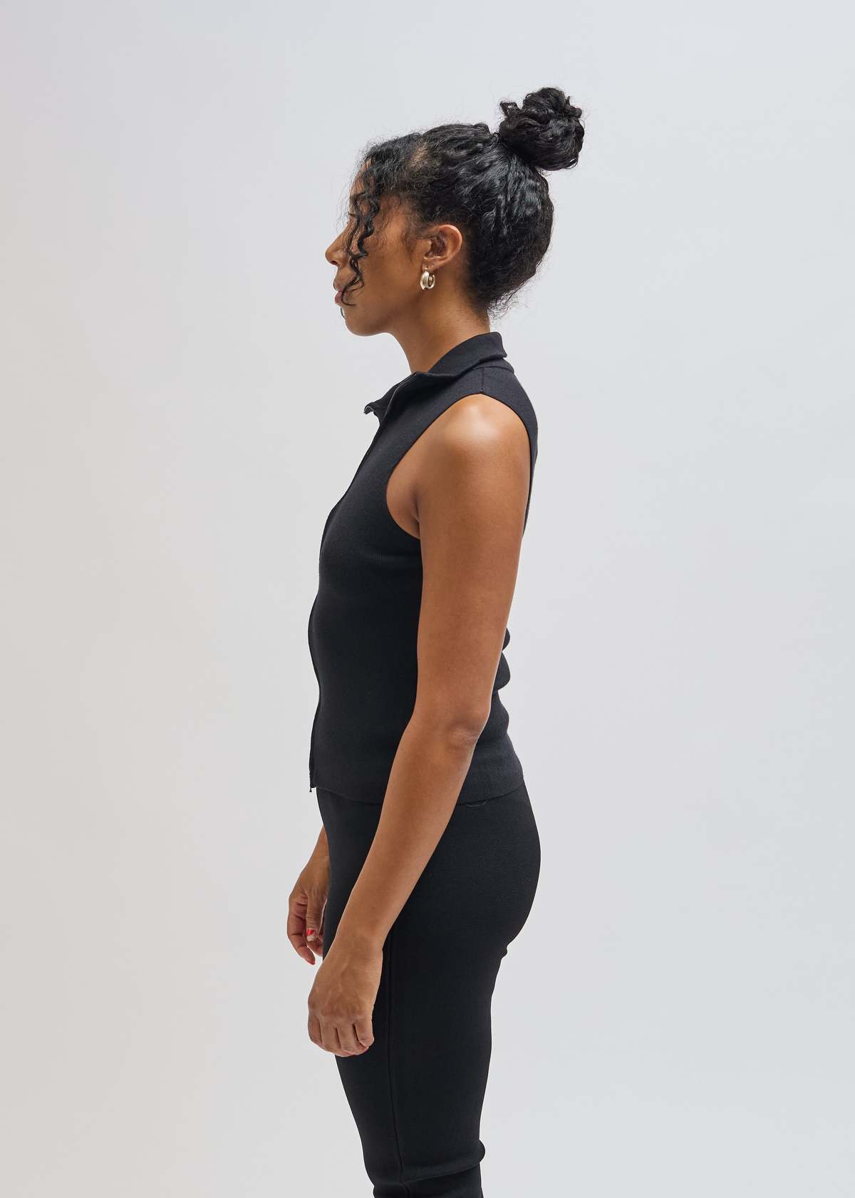 Geel Double Zip Vest - Black | Garmentory