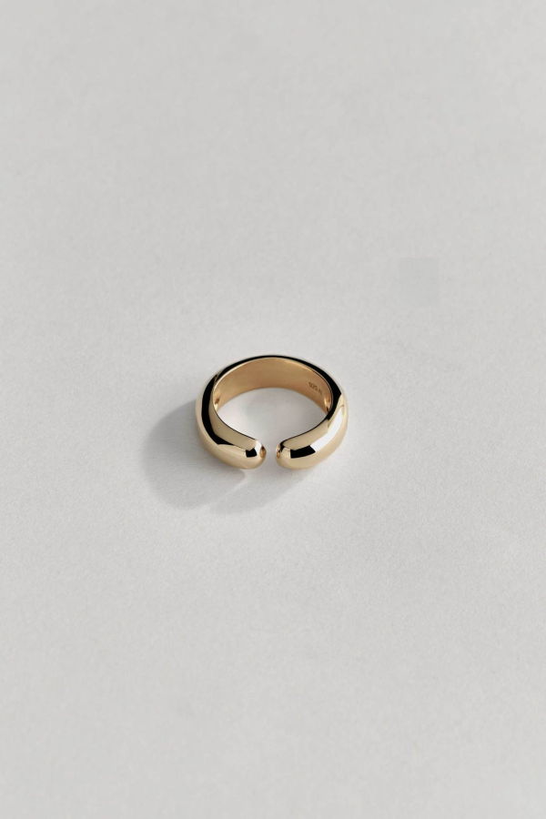 Annika Inez Wide Ample Band Ring - Gold