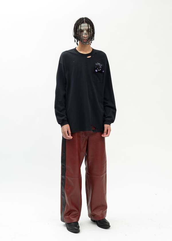 DOUBLET ブラック My Friend 長袖Tシャツ Doublet WITH MY FRIEND T-SHIRT - BLACK | Garmentory