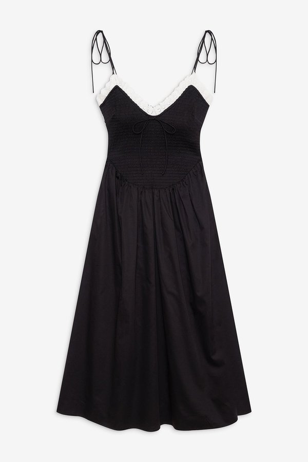 For Love & Lemons - Bethany Midi Dress, Women's Dress, Black, XS, Women's Apparel, Women's Clothing