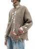 Doublet Darning Cut Off Drivers Knit Sweater - Camel - Thumbnail 5