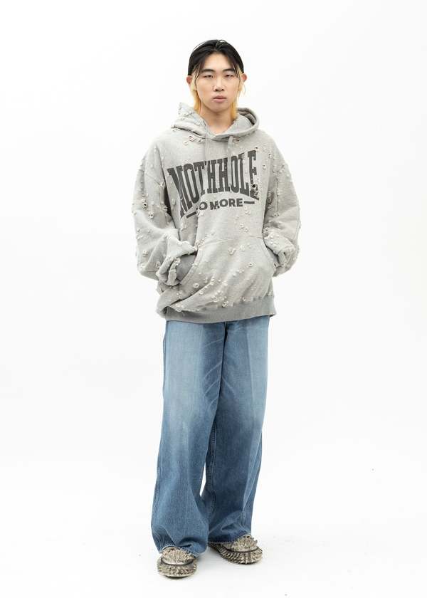 Doublet ZOMBIE SILHOUETTE HOODIE sweater - GREY | Garmentory