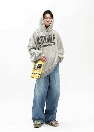 Doublet ZOMBIE SILHOUETTE HOODIE sweater - GREY | Garmentory