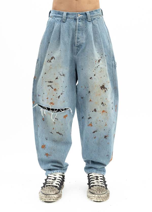Doublet DENIM PAINTER PANTS - blue | Garmentory