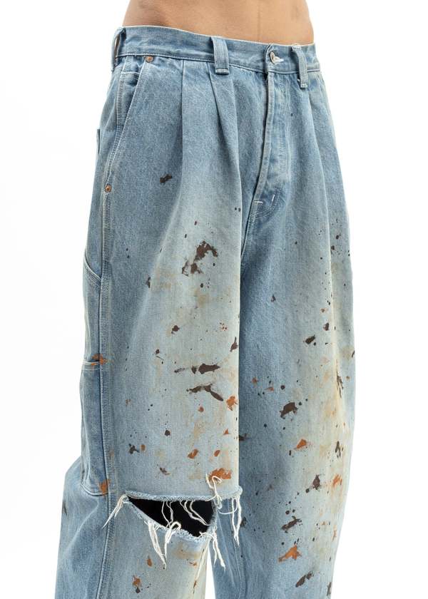 Doublet DENIM PAINTER PANTS - blue | Garmentory