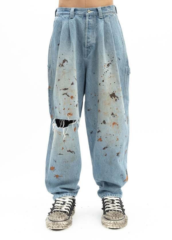 Doublet DENIM PAINTER PANTS - blue | Garmentory