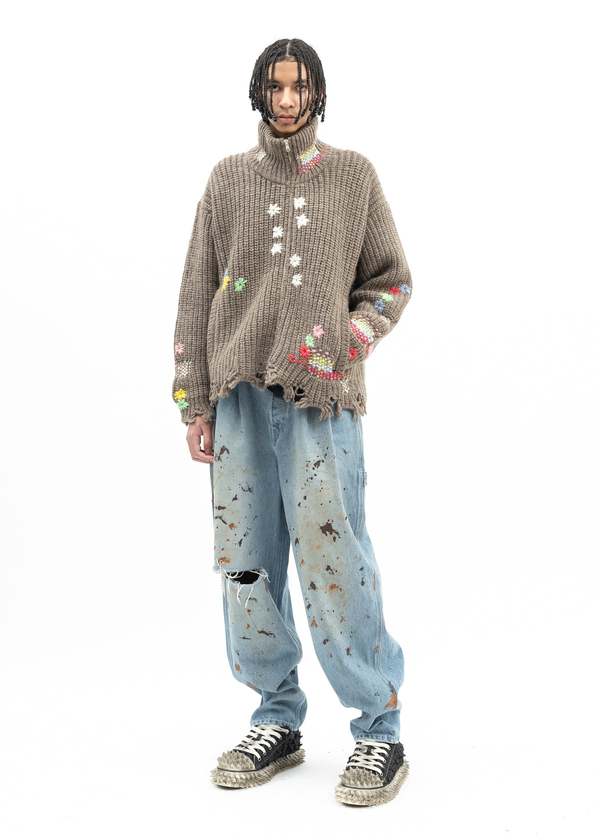 Doublet DENIM PAINTER PANTS - blue | Garmentory