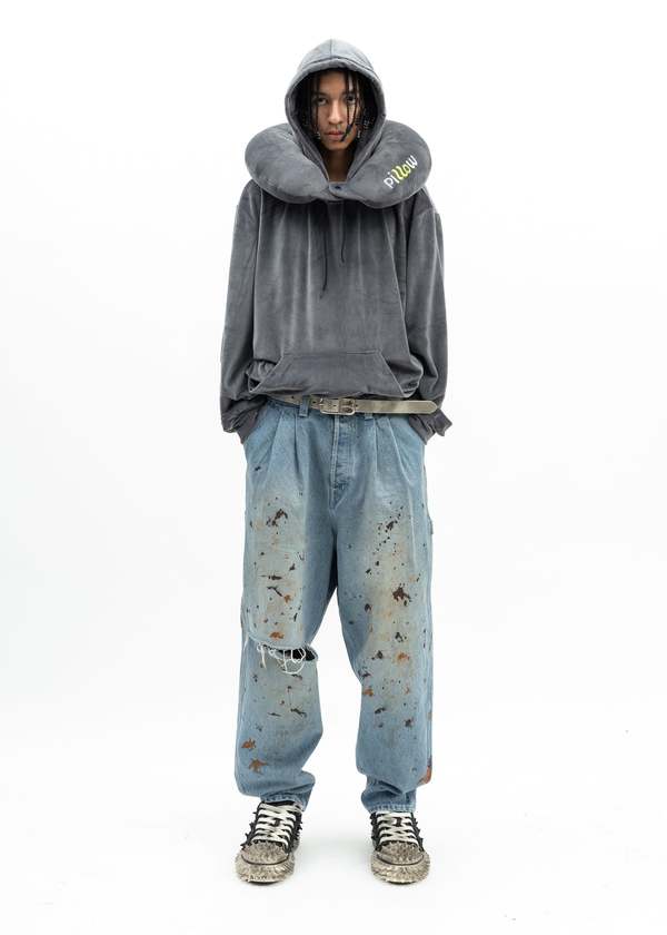 Doublet DENIM PAINTER PANTS - blue | Garmentory