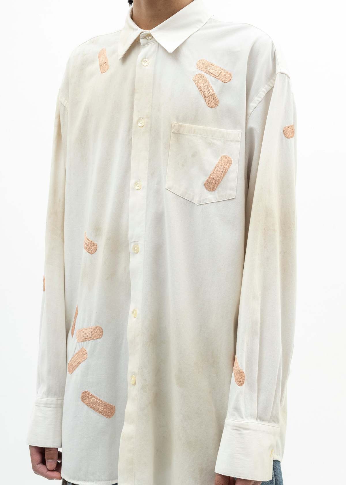 Doublet BANDAGE EMBROIDERY SHIRT - WHITE | Garmentory