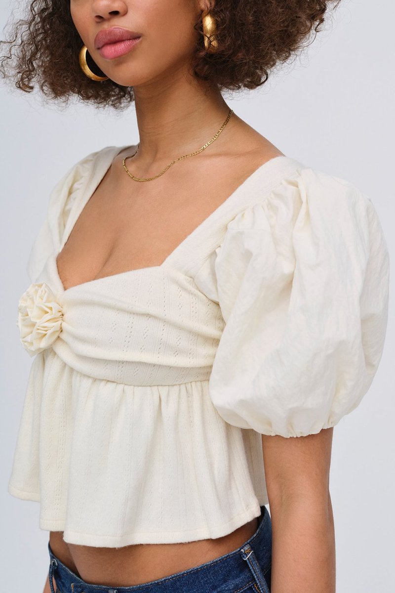 For Love & Lemons Valencia Top - Cream