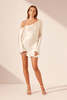Shona Joy La Lune Asymmetrical Long Sleeve Mini Dress - Cream - Thumbnail 2