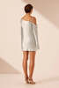 Shona Joy La Lune Asymmetrical Long Sleeve Mini Dress - Silver - Thumbnail 4
