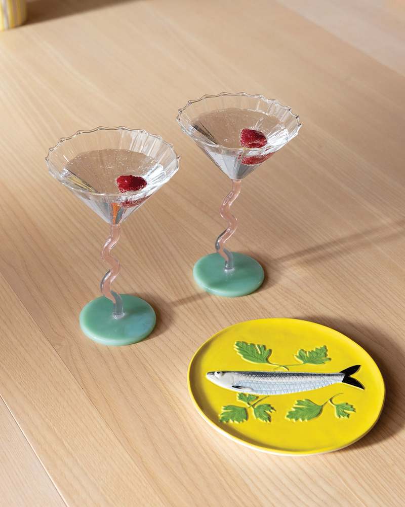 &Klevering Pink, Mint & Clear Curve Coupe Set of 2 &Klevering Pink, Mint & Clear Curve Coupe Set of 2