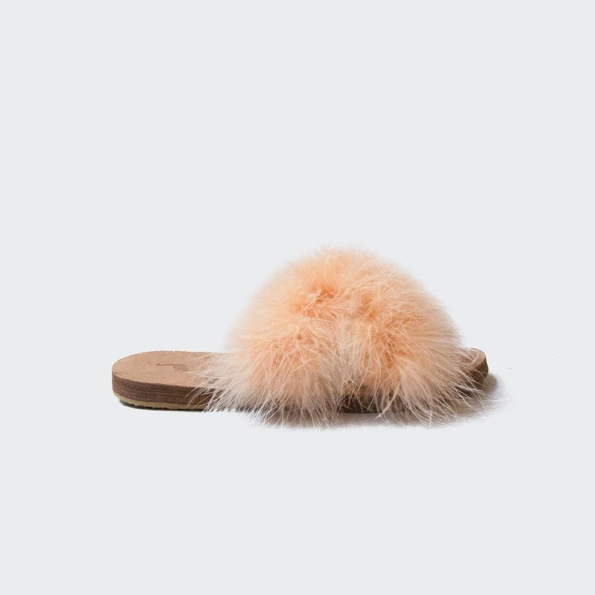 Brother Vellies Marabou Lamu Sandal - Melon - Image 1 of 5