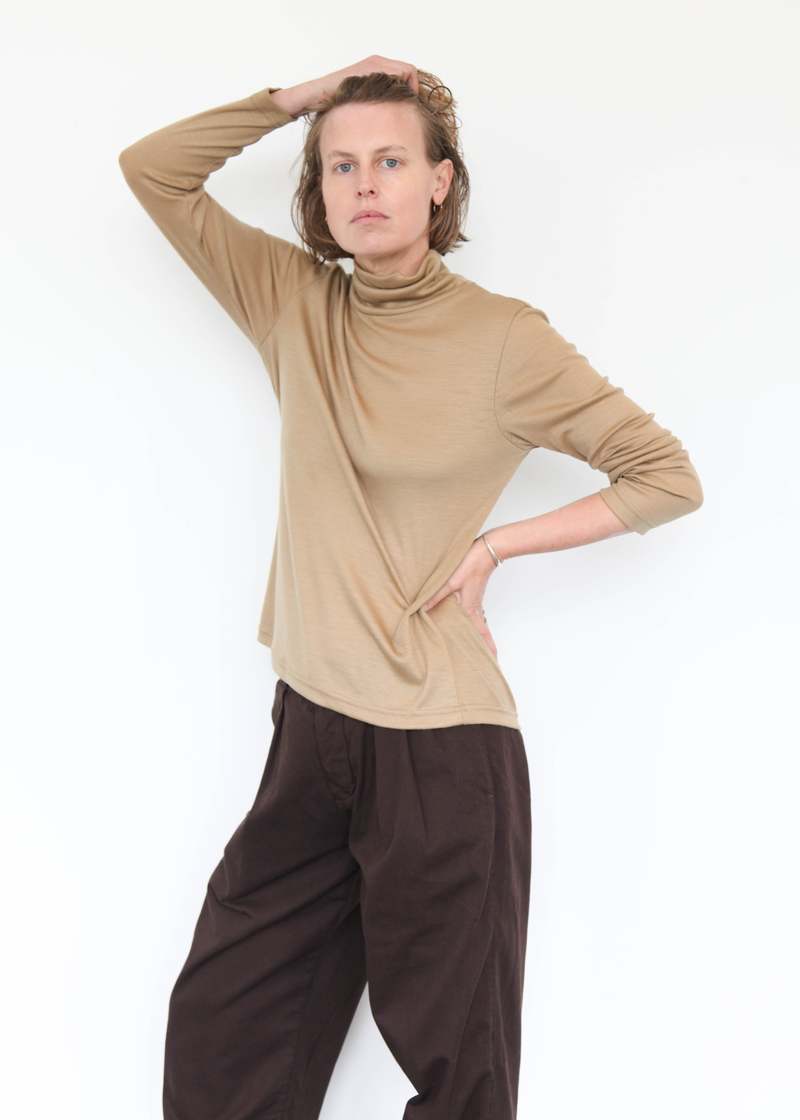 Black Crane Wool Turtleneck - Camel Black Crane Wool Turtleneck - Camel