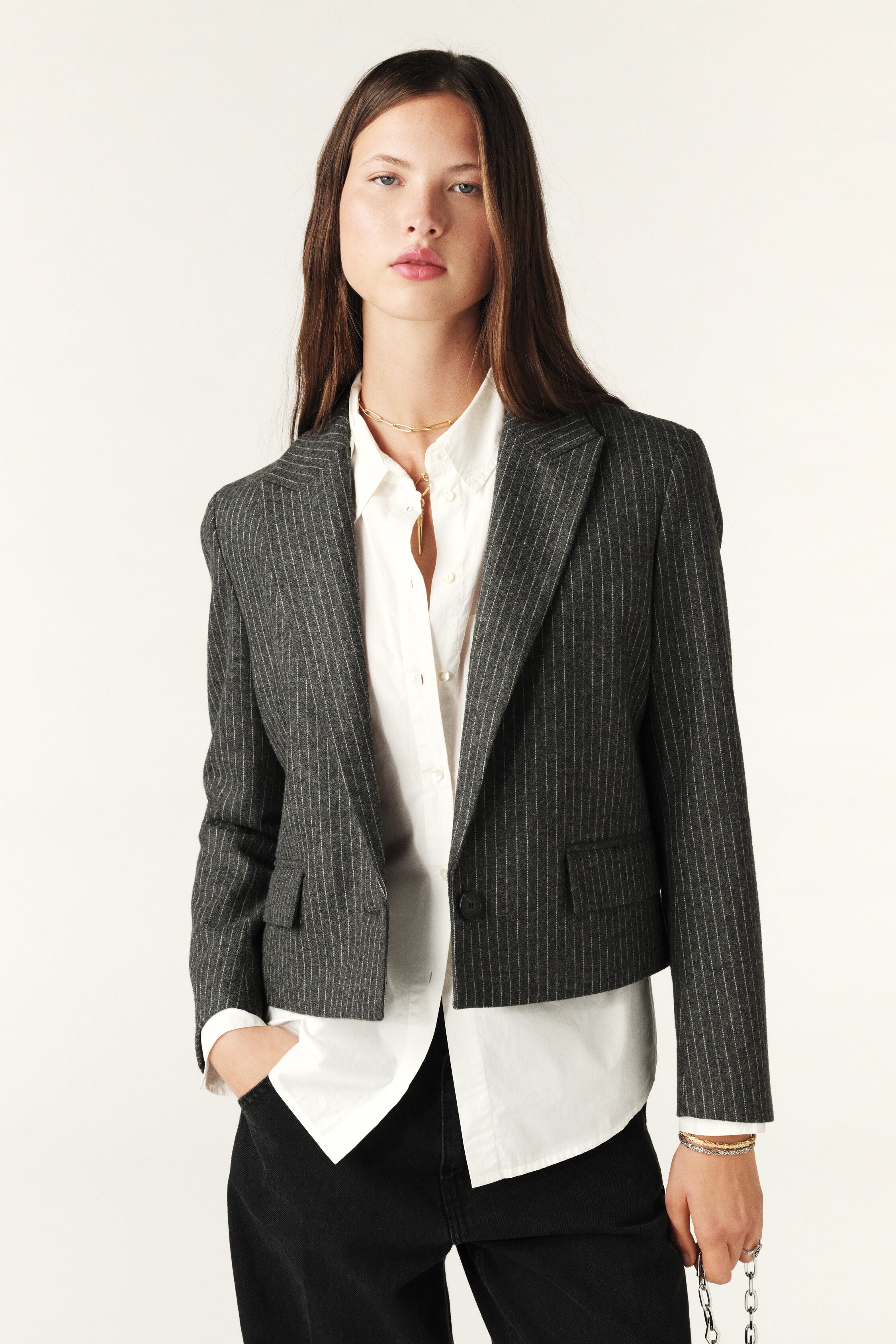 Ba&sh Accept Jacket Anthracite Garmentory