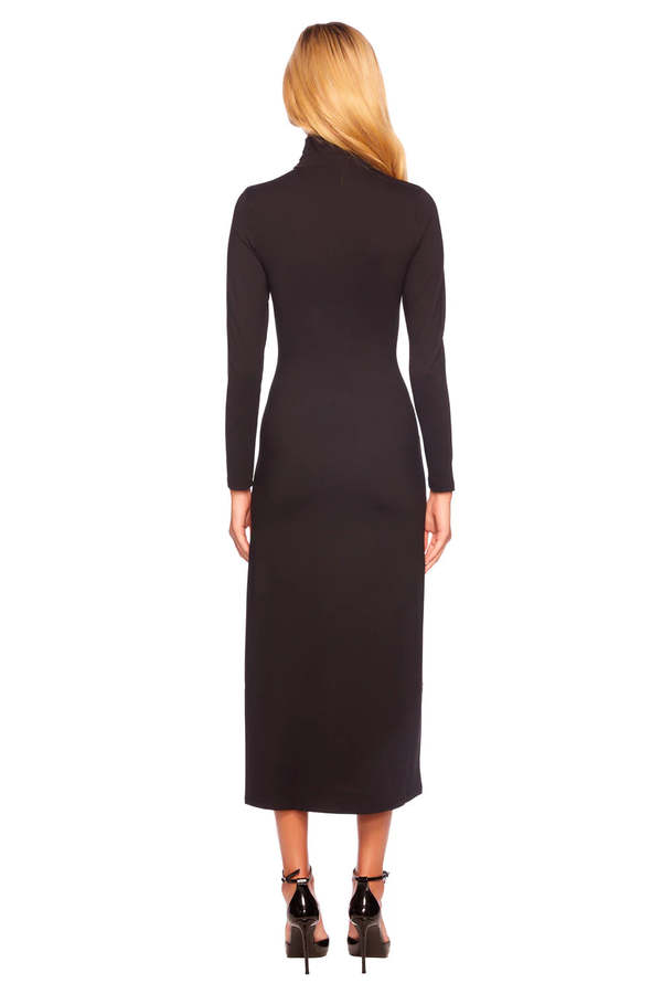 Susana Monaco Long Sleeve Turtleneck Dress with Slit | Garmentory