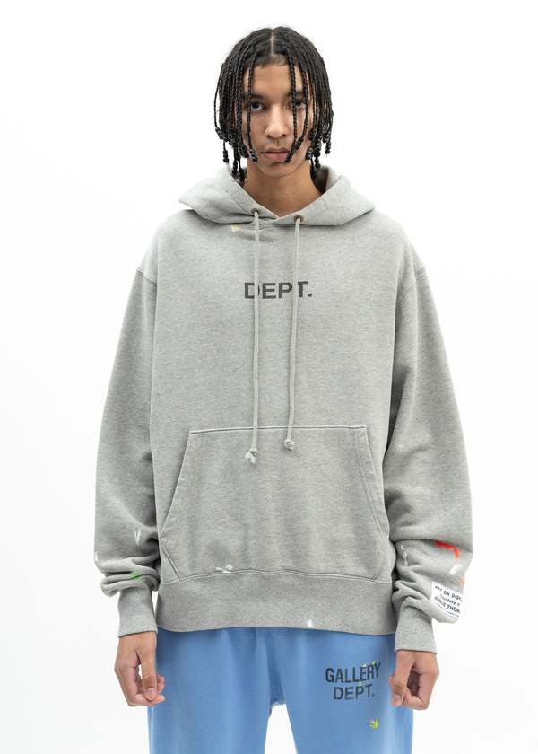 Gallery Dept Paint Splatter Hoodie - Heather Grey | Garmentory