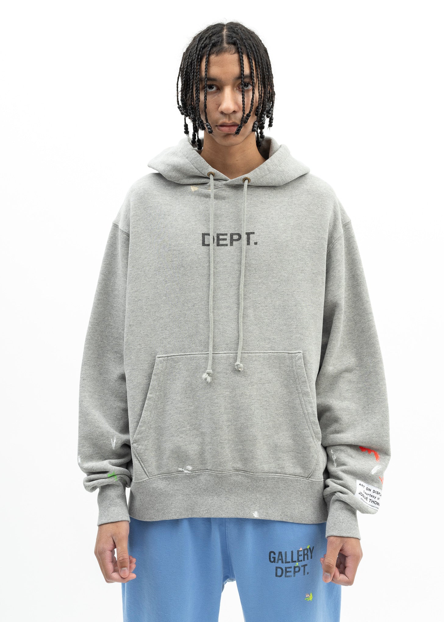 Gallery Dept Paint Splatter Hoodie - Heather Grey | Garmentory Gallery Dept Paint Splatter Hoodie - Heather Grey | Garmentory