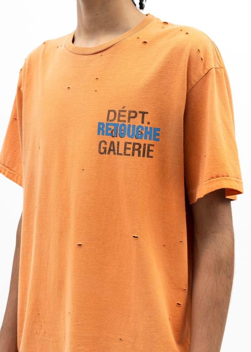 Gallery Dept Retouche Distressed Tee - Orange | Garmentory