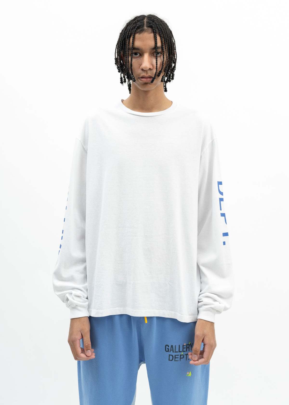 Gallery Dept LS Tee - White/Royal | Garmentory