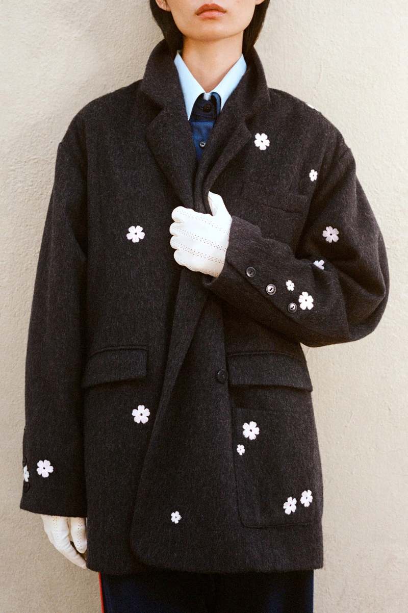 AmeriVINTAGE UND SHADOW FLOWER WOOL COAT