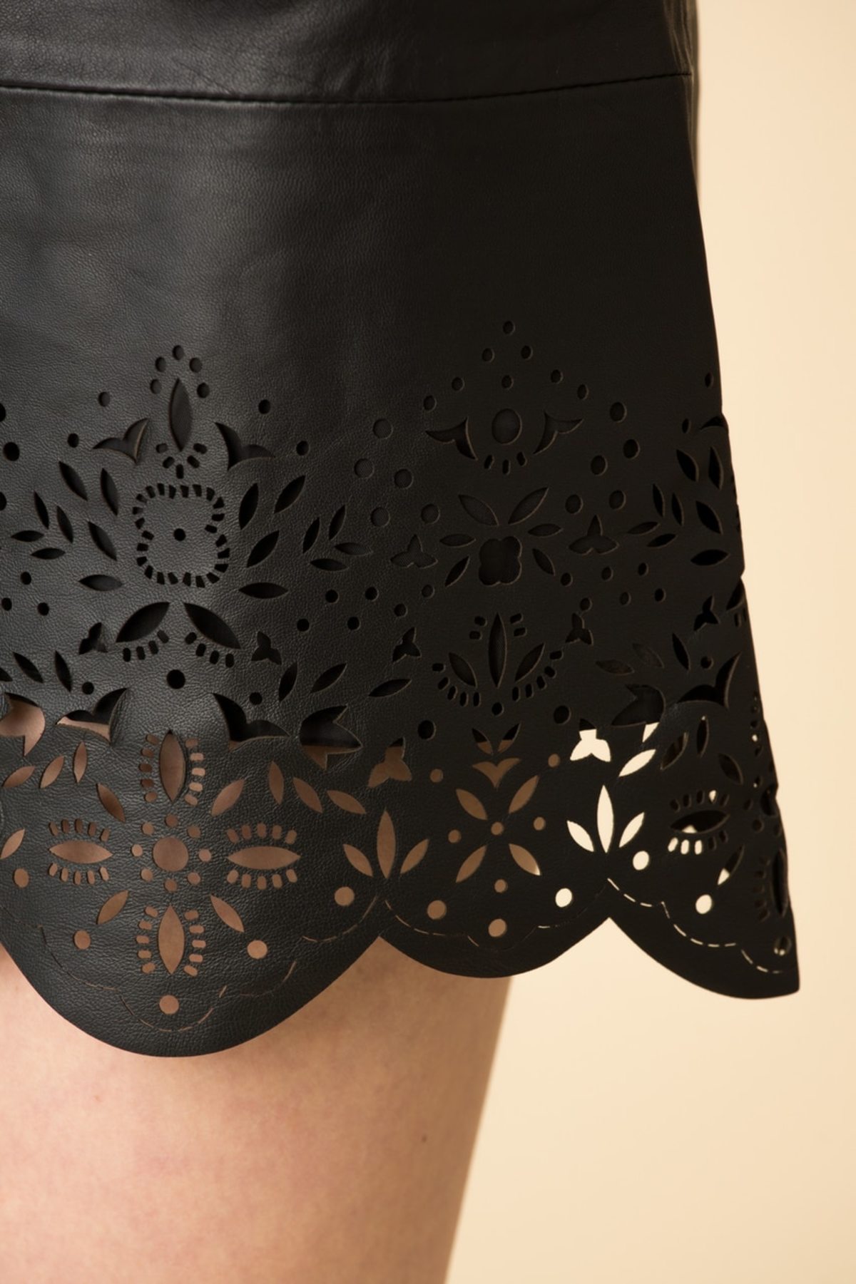 leather tulle dress Essex Dress Black Faux Leather Tulle main image 0