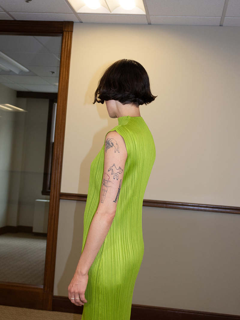 green midi dress bodycon Cult Gaia - Issey Dress main image 0