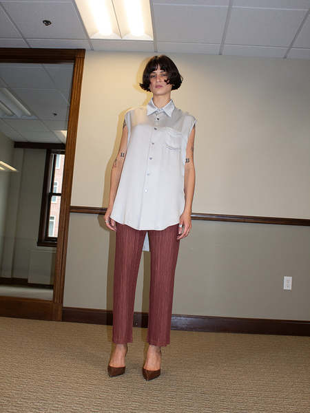 Pleats Please by Issey Miyake Turnip and Spinach Pants - Spinach