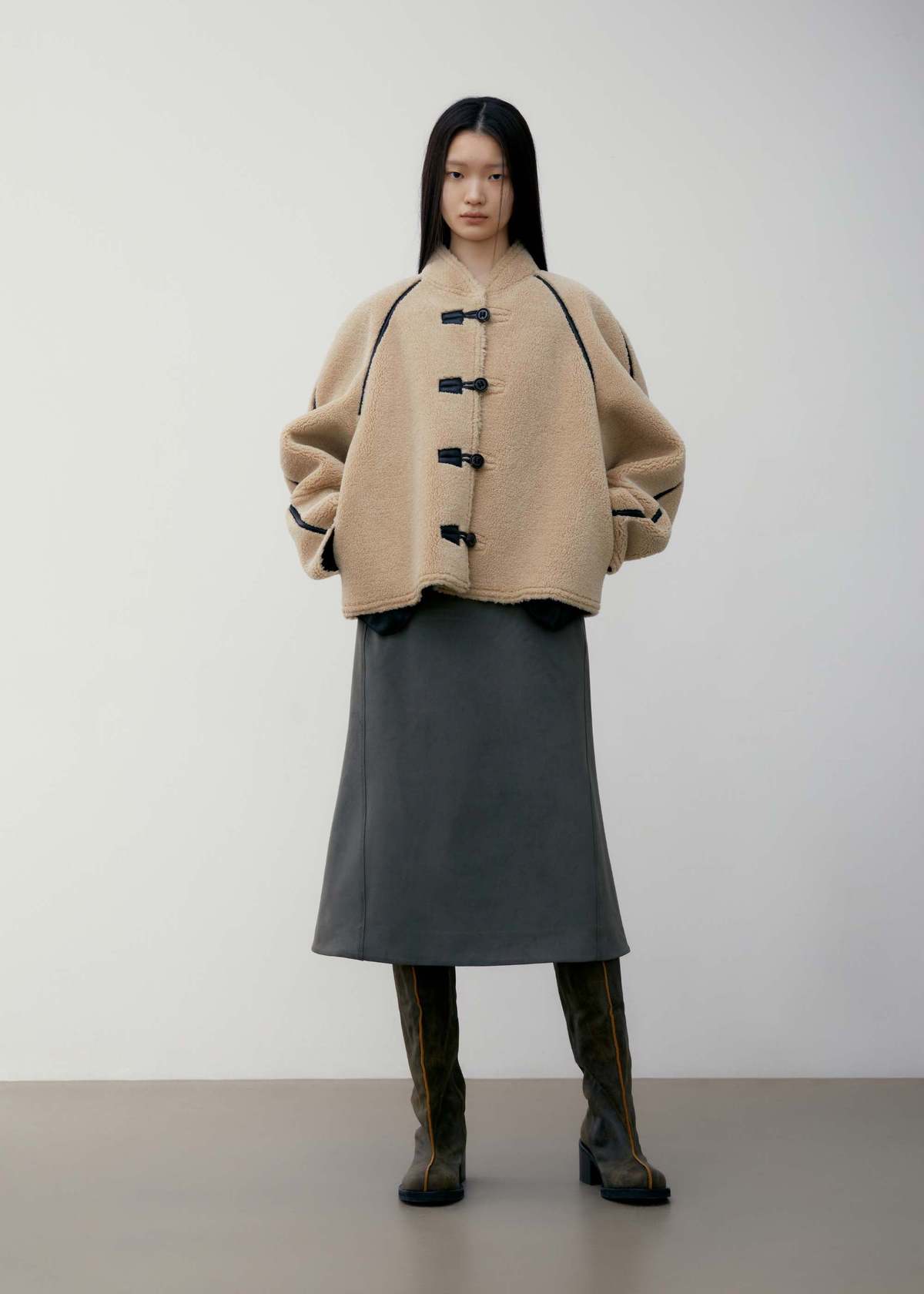 ムートン・ファーコート SALVATORE SANTORO Women Shearling 45015DCURLCAMEL Beige Salvatore Santoro Leather And Shearling Jacket In Beige