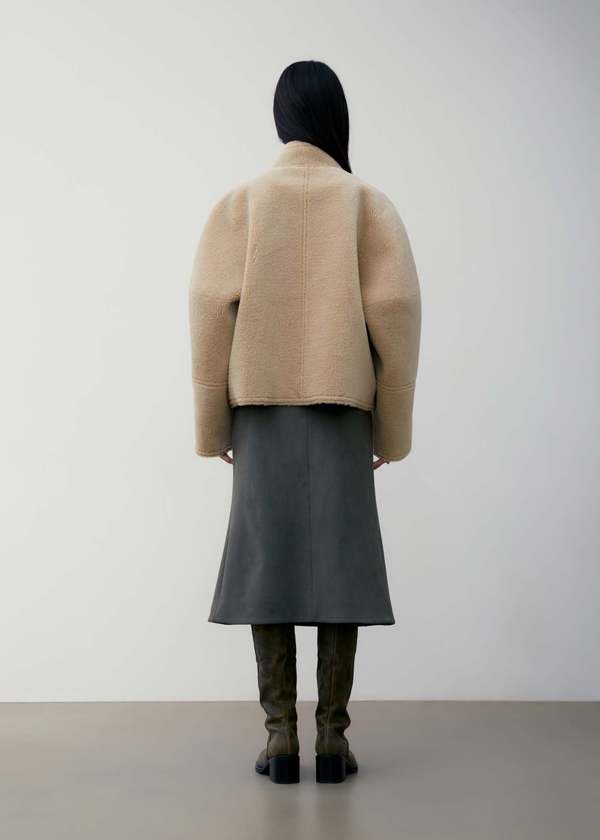 LOW CLASSIC Reversible Shearling Jacket - Beige | Garmentory