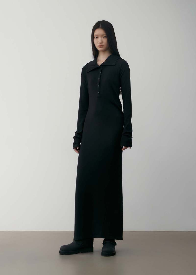LOW CLASSIC Maxi Hoodie Dress - Black | Garmentory