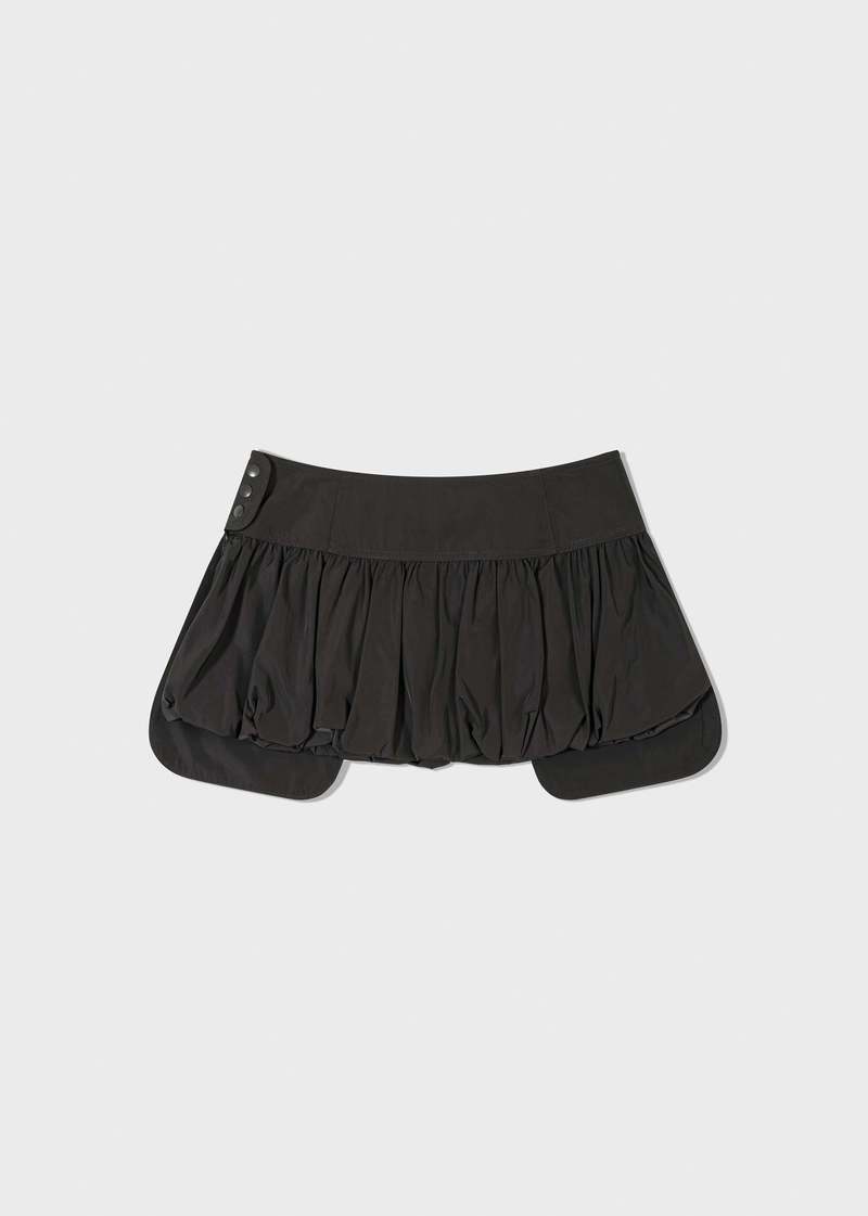 [LOW CLASSIC] /☆LAYERED REVERSIBLE MINI SKIRT/BLUE CHARCOAL LOW CLASSIC Mini Bubble Skirt - Charcoal | Garmentory