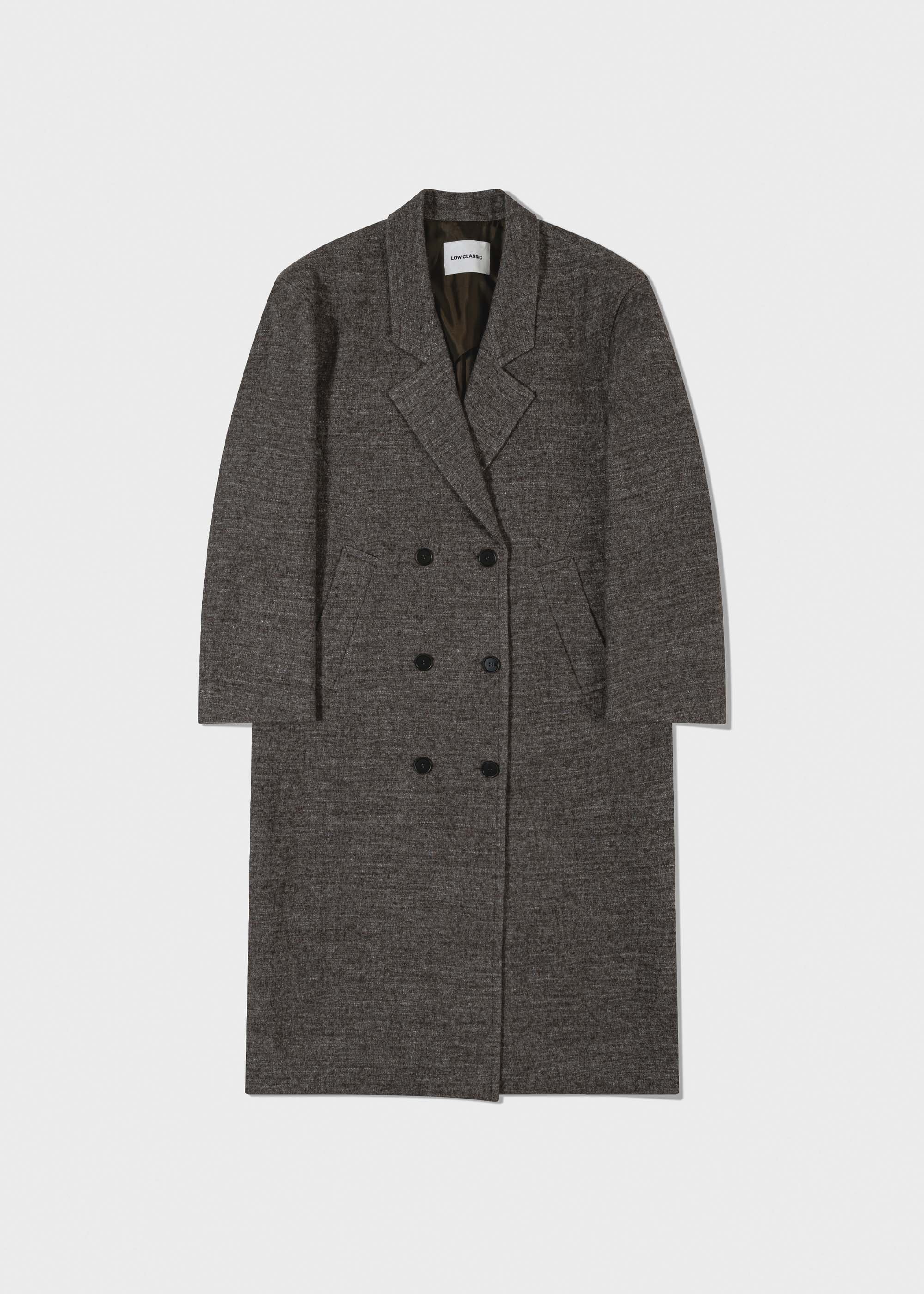 [LOW CLASSIC] / ☆ 24SS OVER FIT BELTED COAT / MELANGE GREY LOW CLASSIC Oversized Wool Coat - Grey Melange | Garmentory