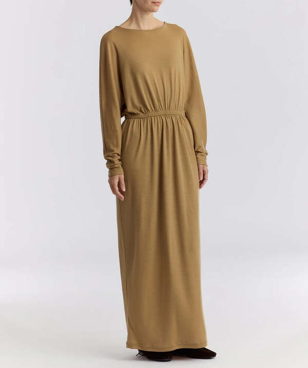Black Crane Wool I Dress - Camel