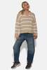 The Tile Club Jackie Striped Sweater - Beige/White - Thumbnail 5