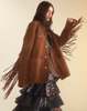 Cynthia Rowley Westward Fringe Suede Jacket - Chestnut Brown - Thumbnail 1