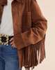 Cynthia Rowley Westward Fringe Suede Jacket - Chestnut Brown - Thumbnail 6