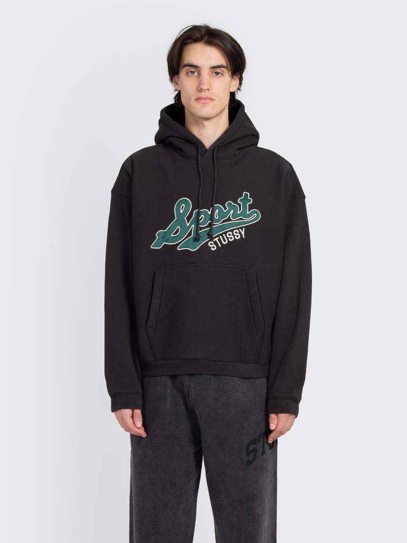 【STUSSY FA24'】Stussy Satin Patch Hoodie Stussy - HOODIE SATIN PATCH OVERSIZED BLEU HOODIE – LE LABO