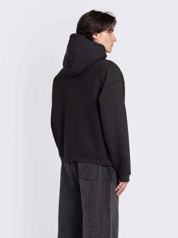 Stussy Satin Patch Oversized Hoodie - Washed Black | Garmentory