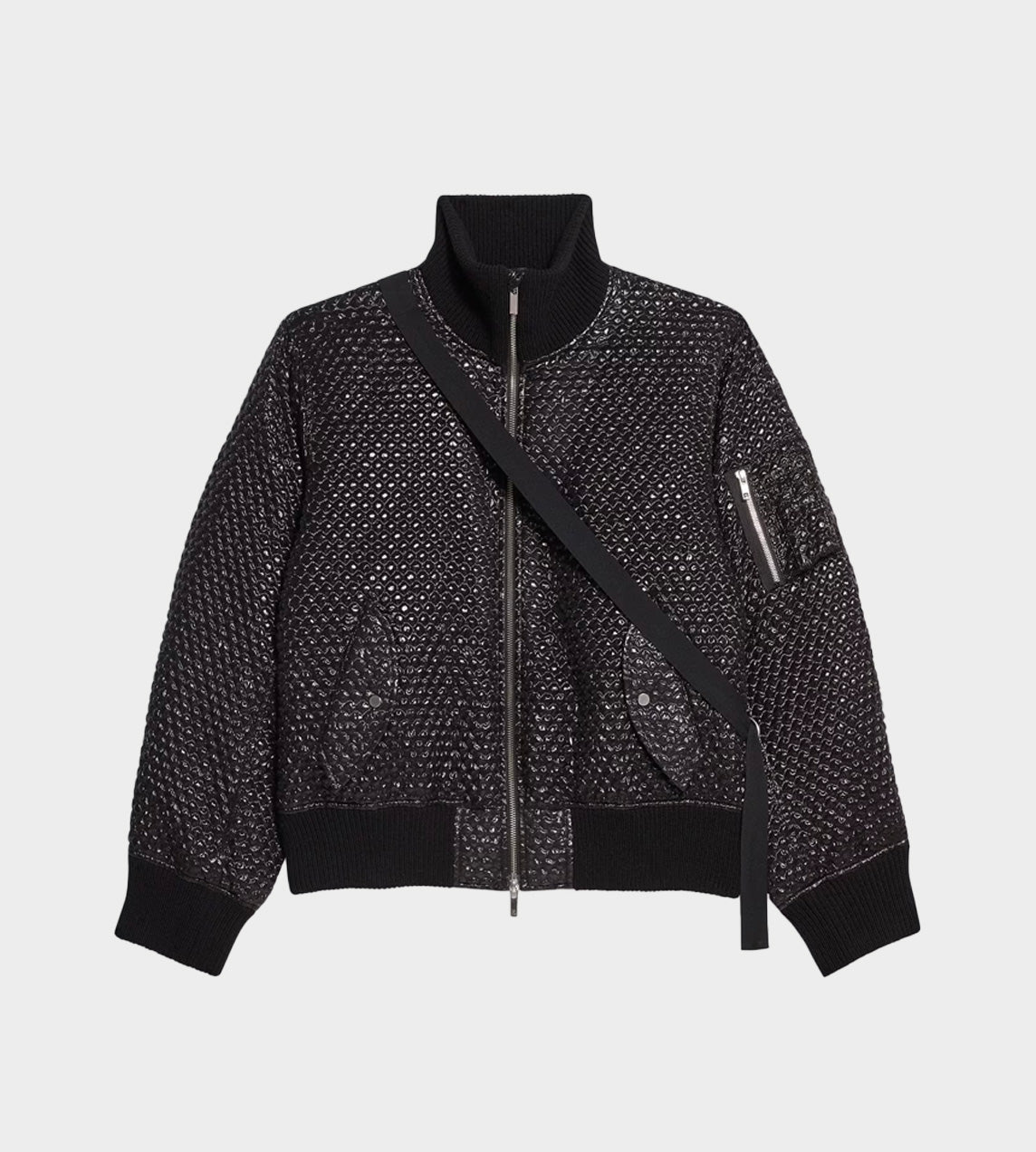 Helmut Lang Seatbelt Bubble Wrap Bomber - Black | Garmentory
