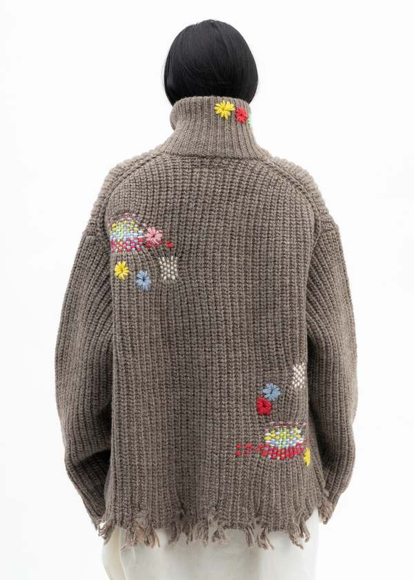 Doublet Darning Cut Off Drivers Knitwear - Camel | Garmentory