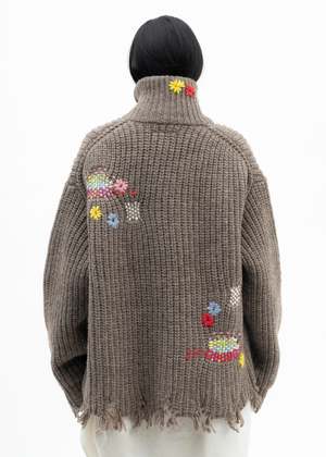 Doublet Darning Cut Off Drivers Knitwear - Camel | Garmentory