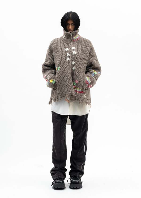 Doublet Darning Cut Off Drivers Knitwear - Camel | Garmentory