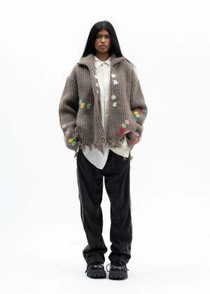 Doublet Darning Cut Off Drivers Knitwear - Camel | Garmentory