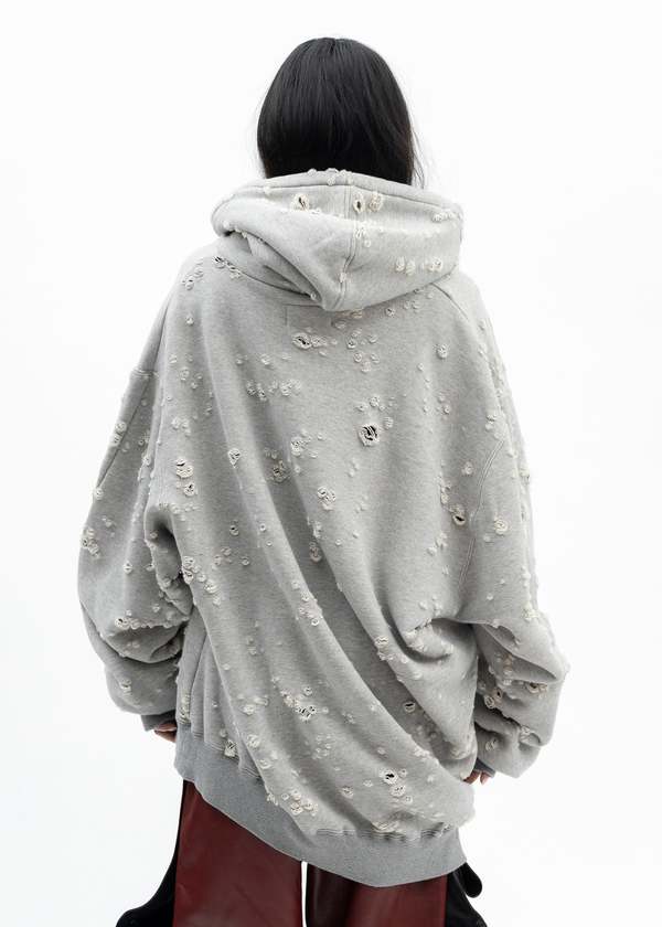 トップス doublet THECURE ZOMBIE SILHOUETTE HOODIE Doublet Zombie Silhouette Hoodie - Grey | Garmentory
