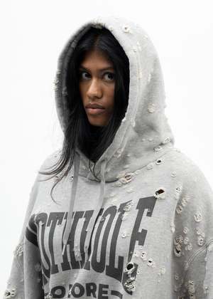トップス doublet THECURE ZOMBIE SILHOUETTE HOODIE Doublet Zombie Silhouette Hoodie - Grey | Garmentory