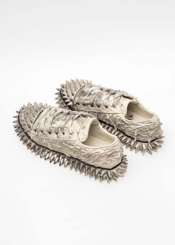 Doublet IVORY PORCUPINE LACE UP SNEAKER - IVORY | Garmentory