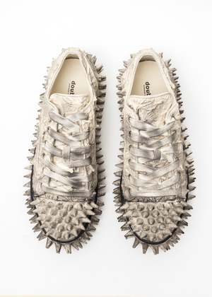 Doublet IVORY PORCUPINE LACE UP SNEAKER - IVORY | Garmentory